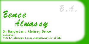bence almassy business card